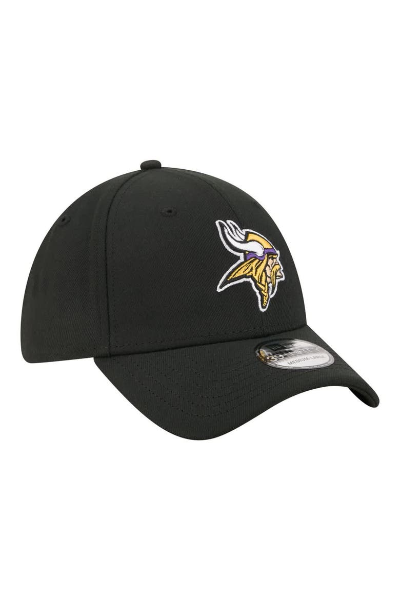 Men's New Era  Black Minnesota Vikings Core Team 39THIRTY Flex Hat, Alternate, color, Black