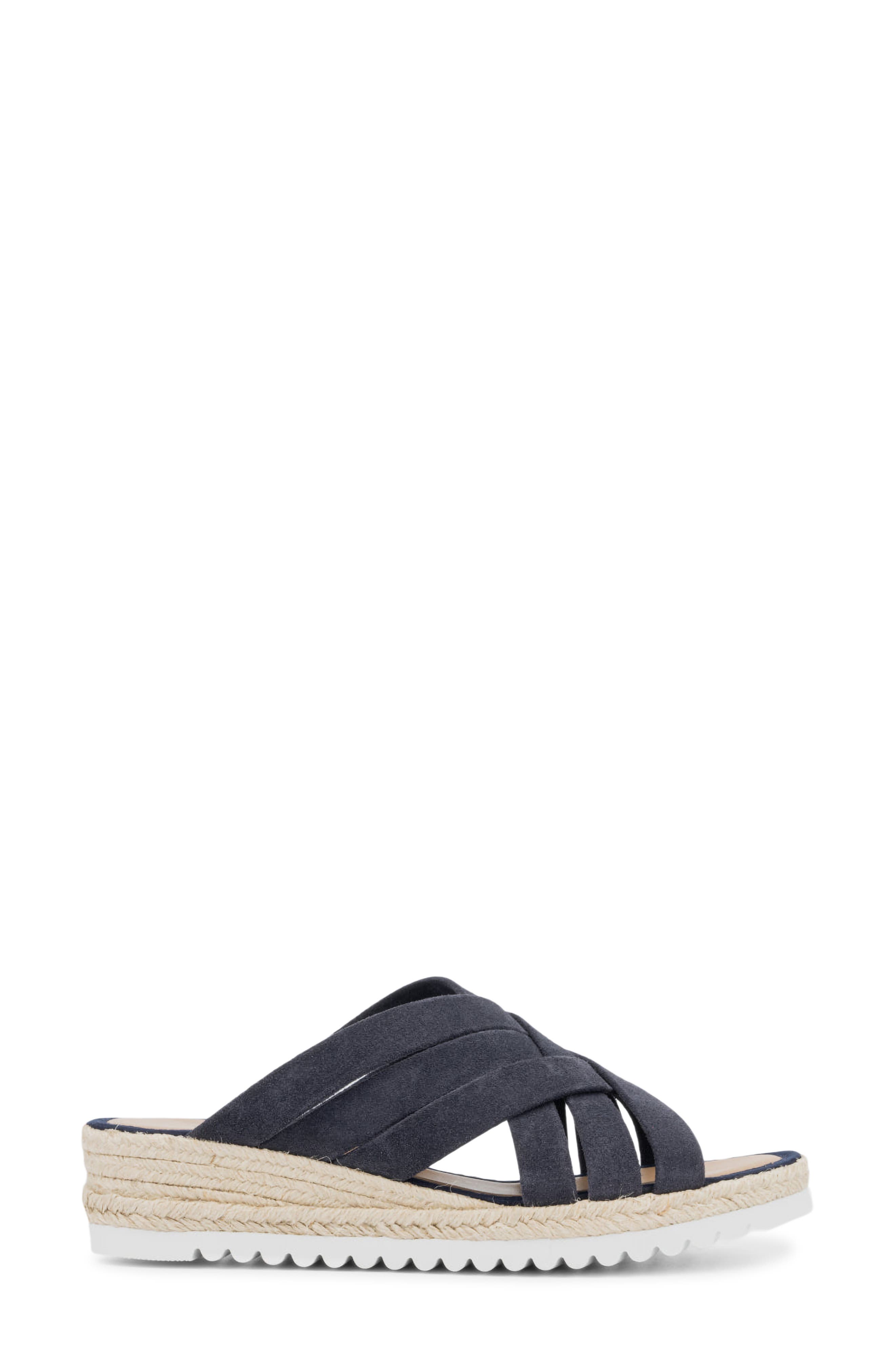 Aquatalia Aura Weatherproof Wedge Sandal, Alternate, color, Navy