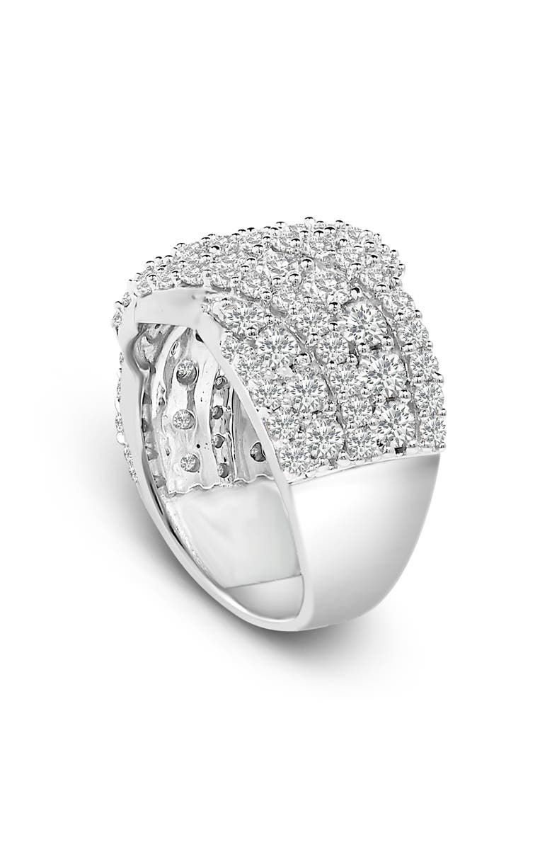 Haus of Brilliance 10K Gold 3.00 Cttw Diamond Multi Row Cluster Band Ring, Alternate, color, White Gold