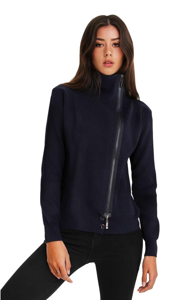 Belle & Bloom Brother's Zip Front Jumper, Alternate, color, Navy