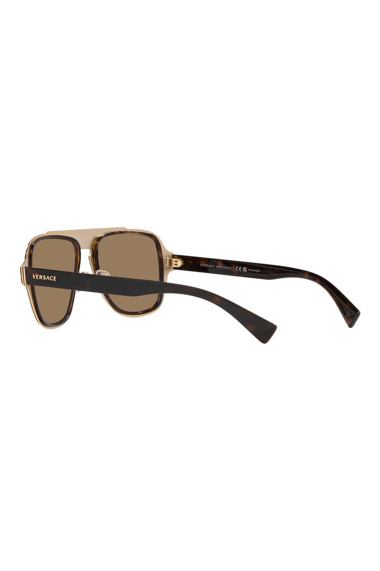 56mm Polarized Aviator Sunglasses, Alternate, color, HAVANA