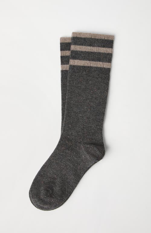Brunello Cucinelli Sparkling Knit Socks In Gray