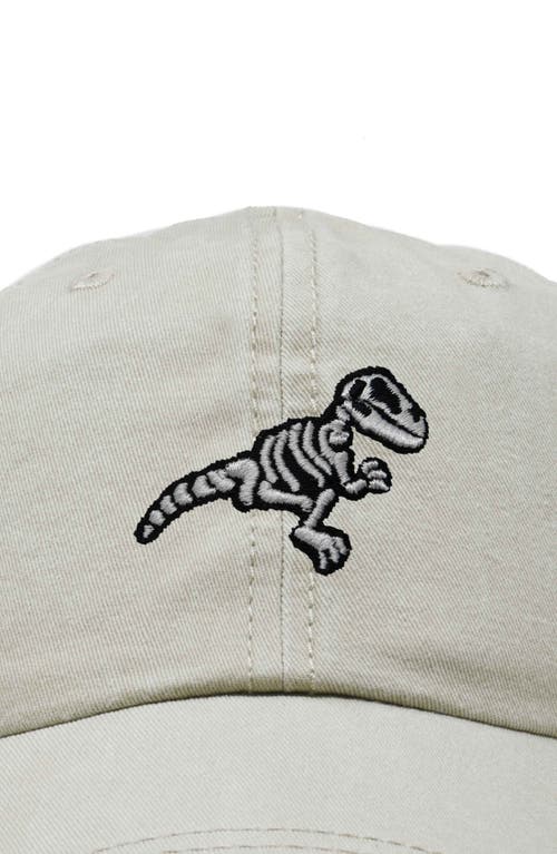 Dalix Fossil Embroidered Outdoor Hat In Washed Stone White