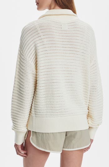 Tara Pointelle Half Zip Sweater