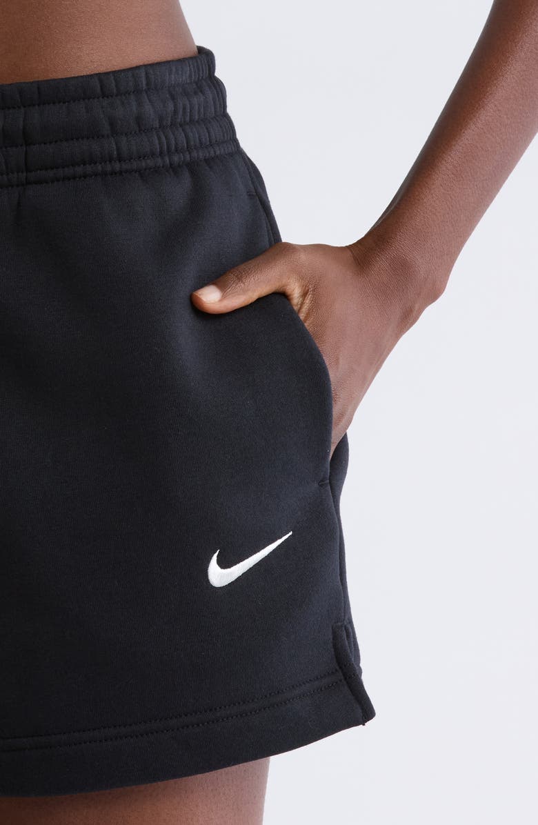 Nike Sportswear Phoenix Fleece Mid-Rise 4-Inch Shorts, Alternate, color, 010 010 Black/Sail