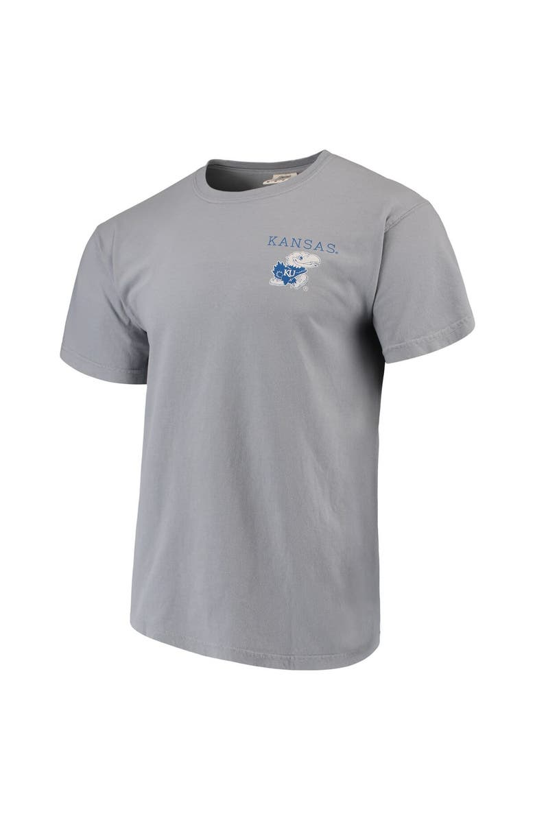 IMAGE ONE Men's Gray Kansas Jayhawks Comfort Colors Campus Scenery T-Shirt, Alternate, color, 
