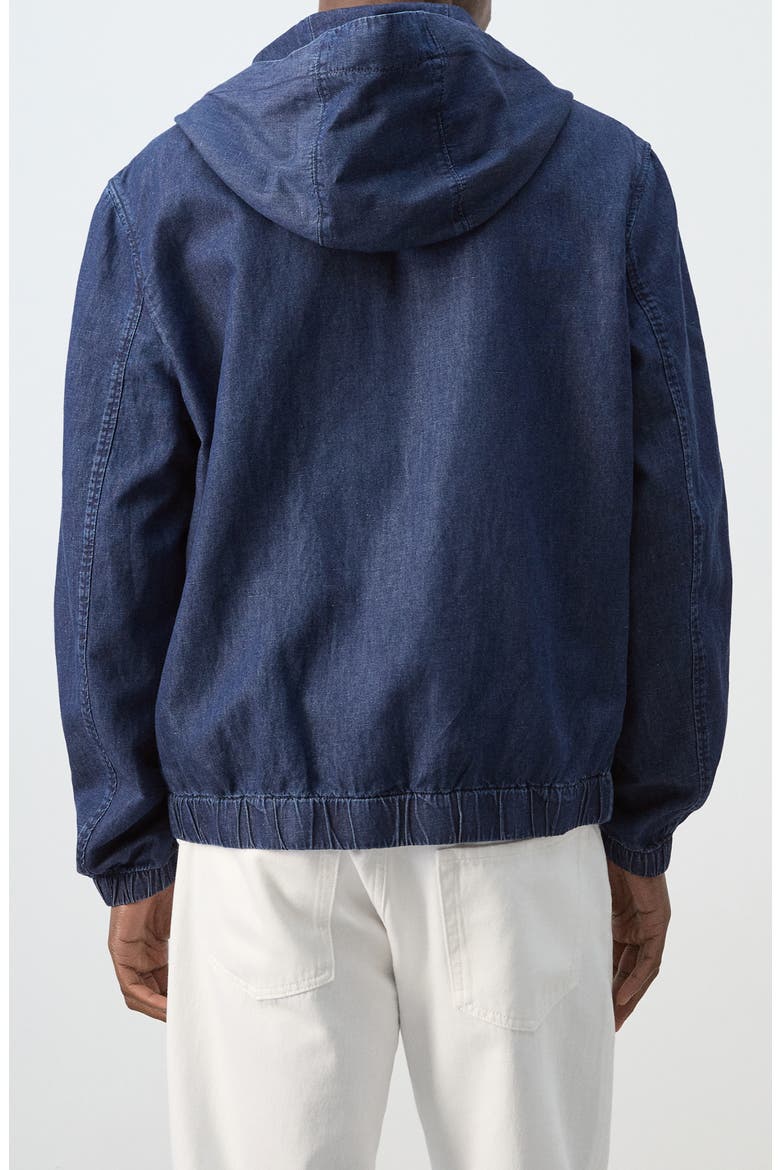 Hooded Denim Zip Jacket, Alternate, color, INK BLUE