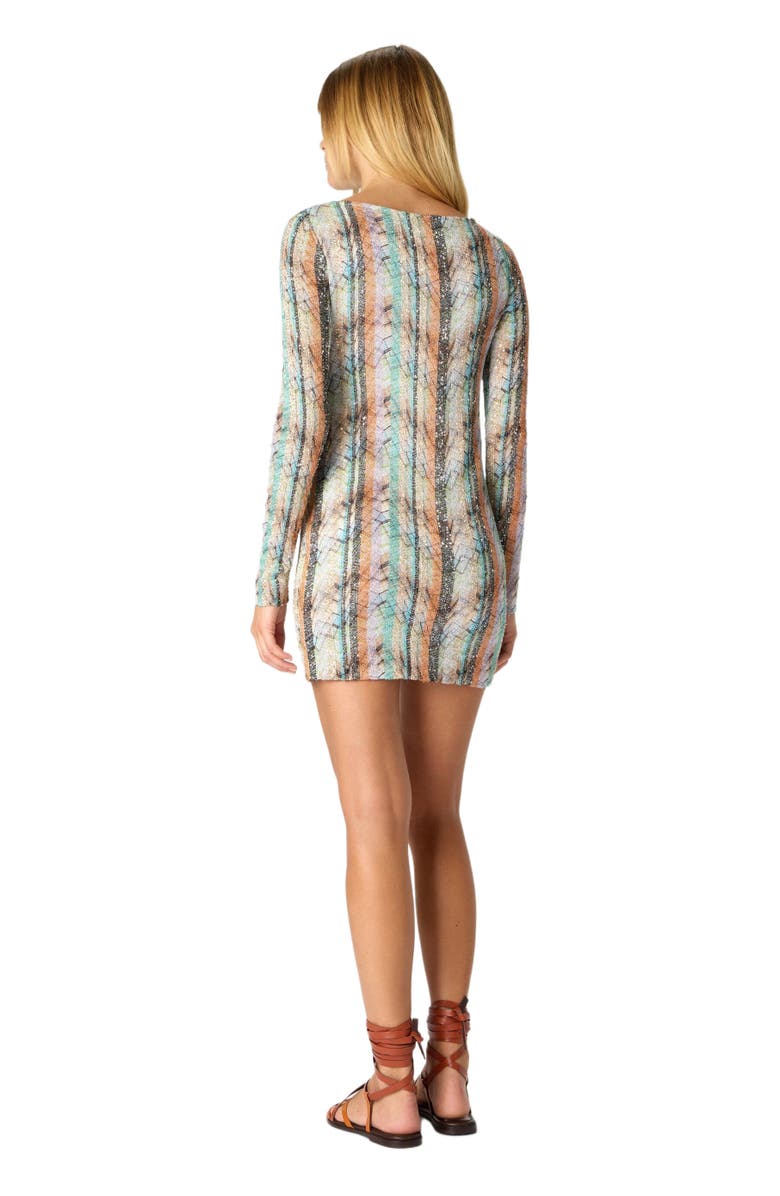 Missoni Multi-technique Mixed Viscose Lamé Mini Dress With Boat Neck, Alternate, color, Multicoloured
