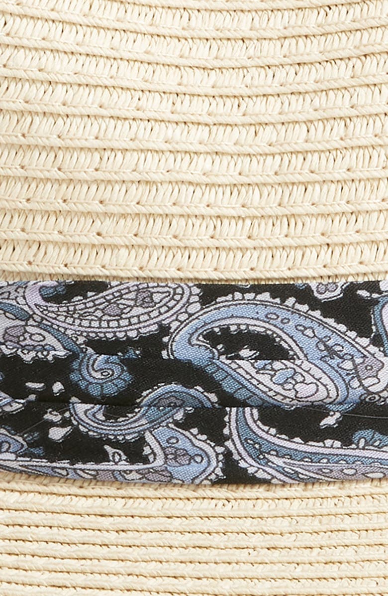 Nordstrom Paisley Bandana Panama Hat, Alternate, color, Tan Light Combo