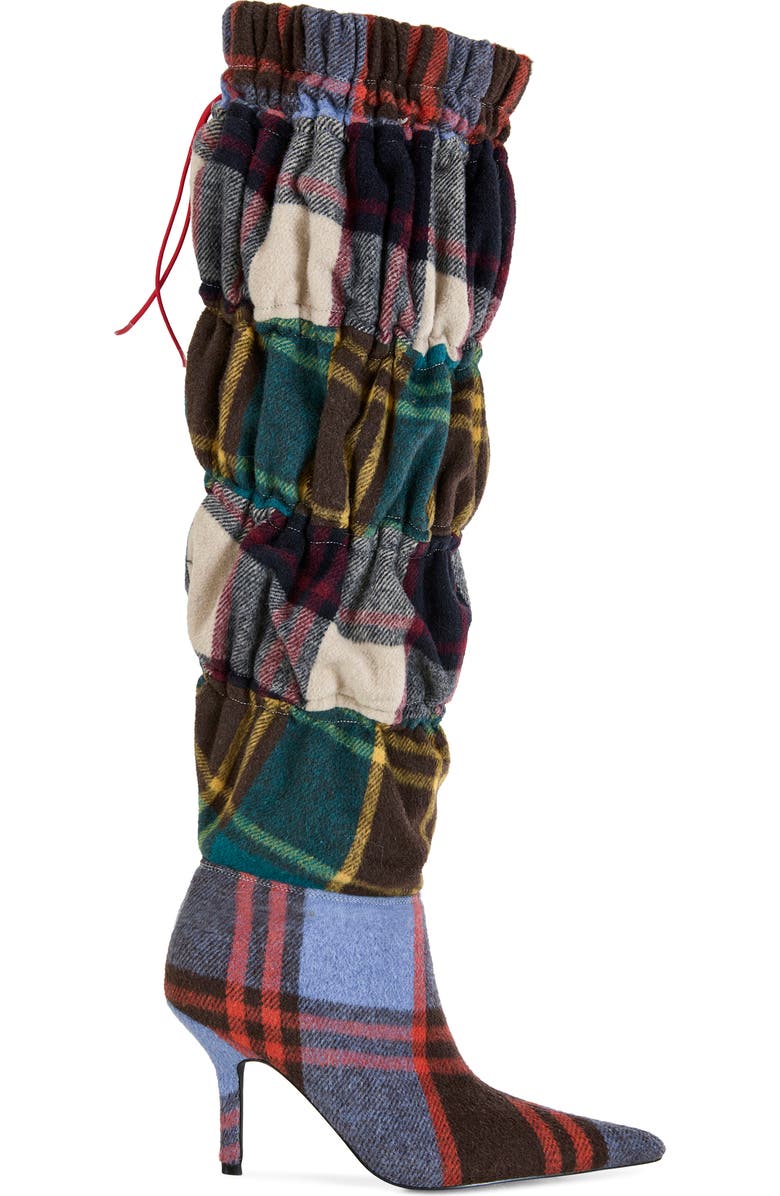 AZALEA WANG Elodie Plaid Multicolor Stiletto Boot, Alternate, color,