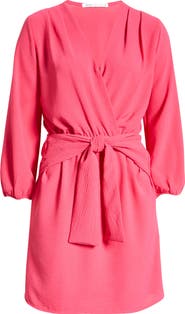 Fraiche by J Long Sleeve Tie Front Dress