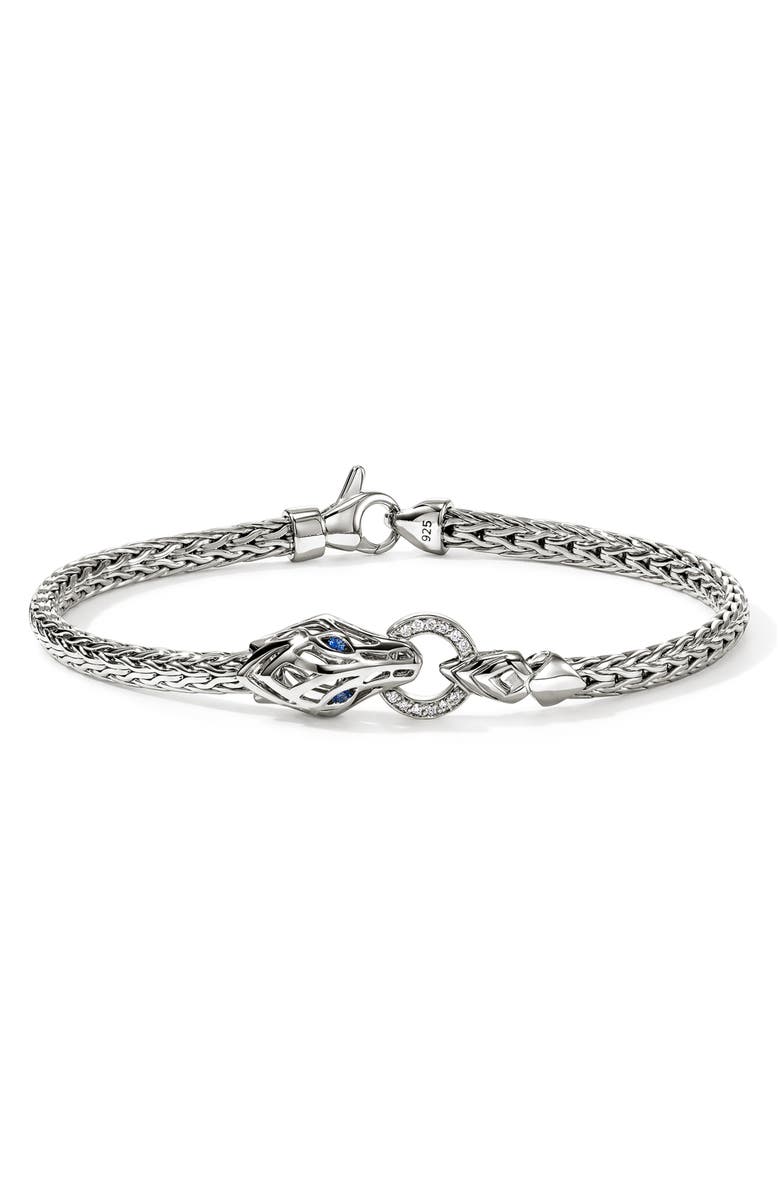 John Hardy Naga Bracelet, Sterling Silver, Diamonds, Main, color, Silver