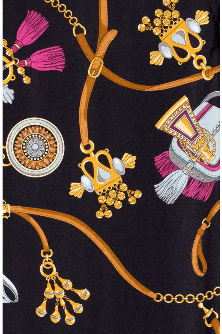 Mabel Silk Square Scarf, Main, color, BLACK/BROWN
