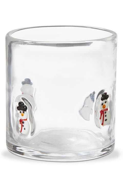 Snowman Double Old Fashioned Glass