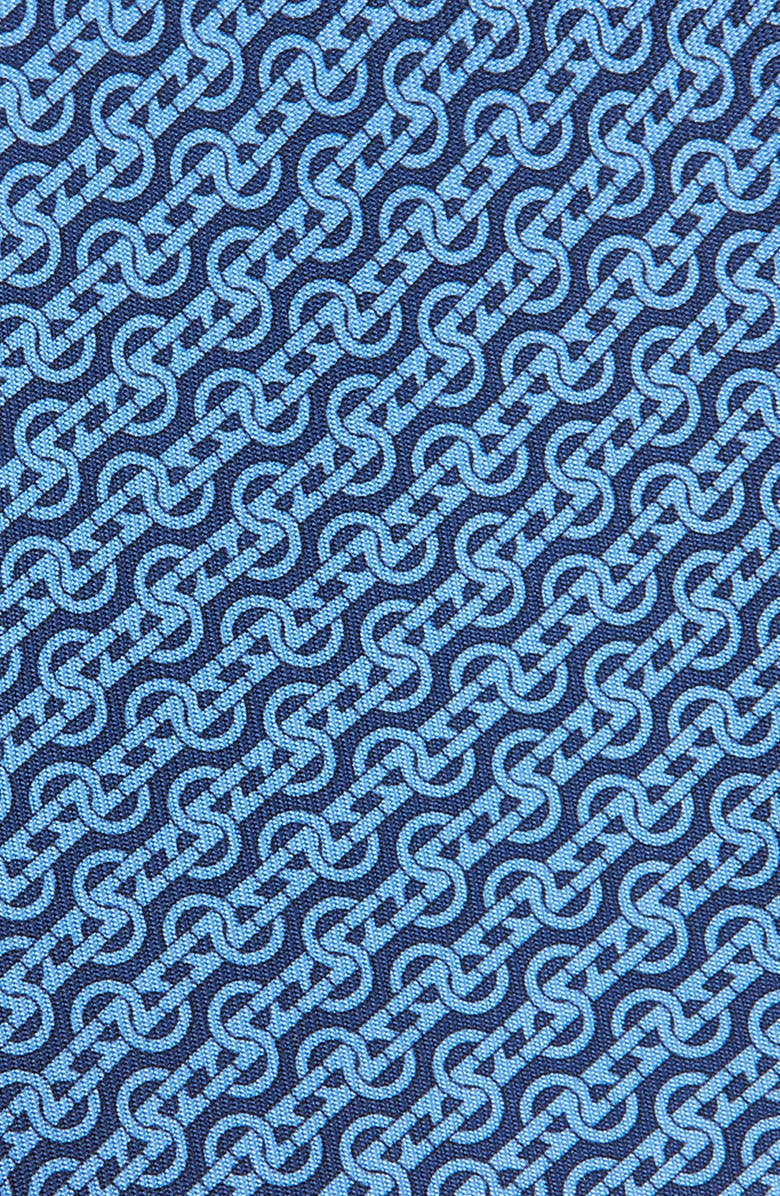 FERRAGAMO Trofeo Gancini Silk Tie, Alternate, color, Navy