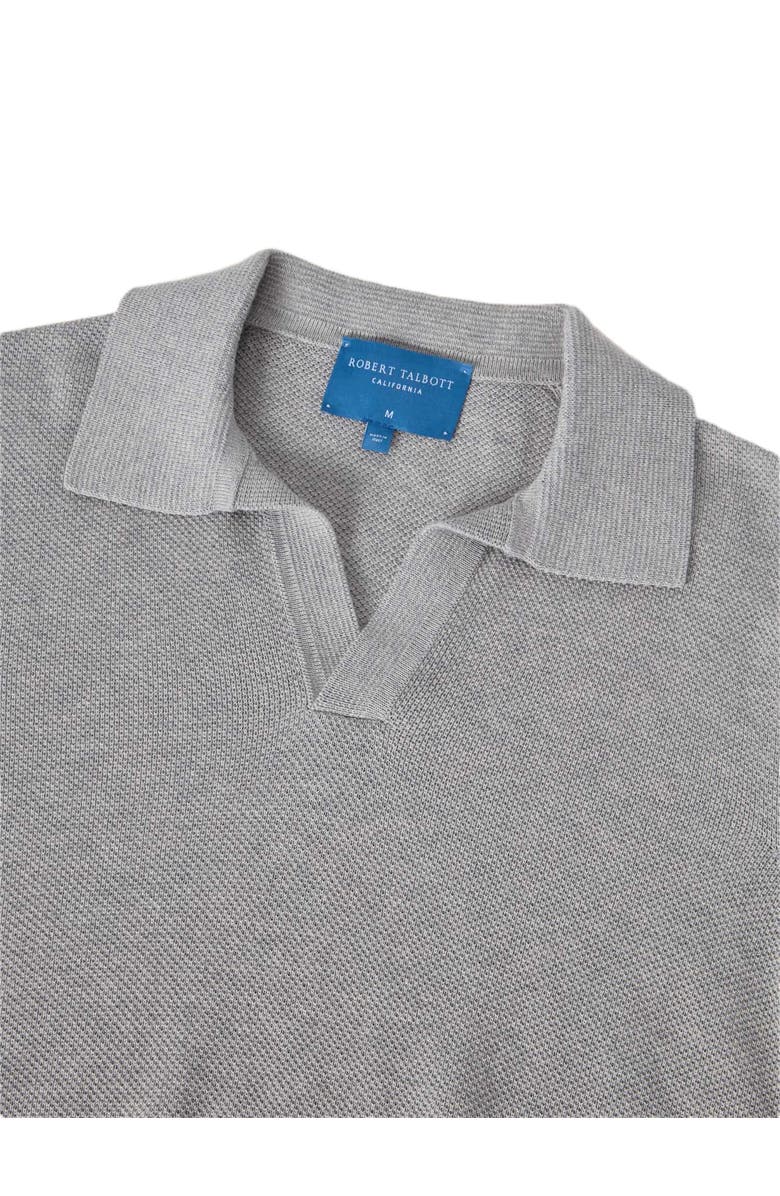 Robert Talbott Randall Cotton Cashmere Johnny Collar Sweater, Alternate, color, Gray Heather