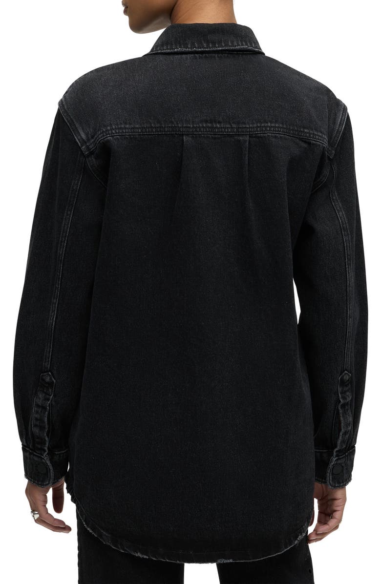 Hudson Jeans Denim Grommet Shacket, Alternate, color, Embellished Black