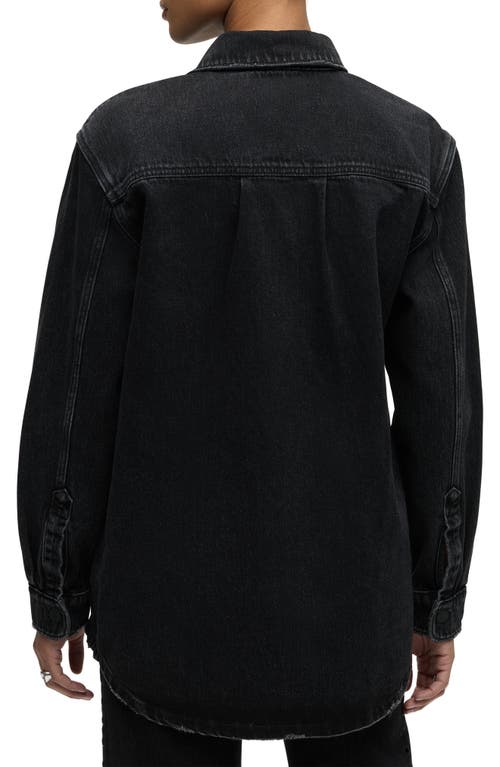Hudson Jeans Denim Grommet Shacket In Black