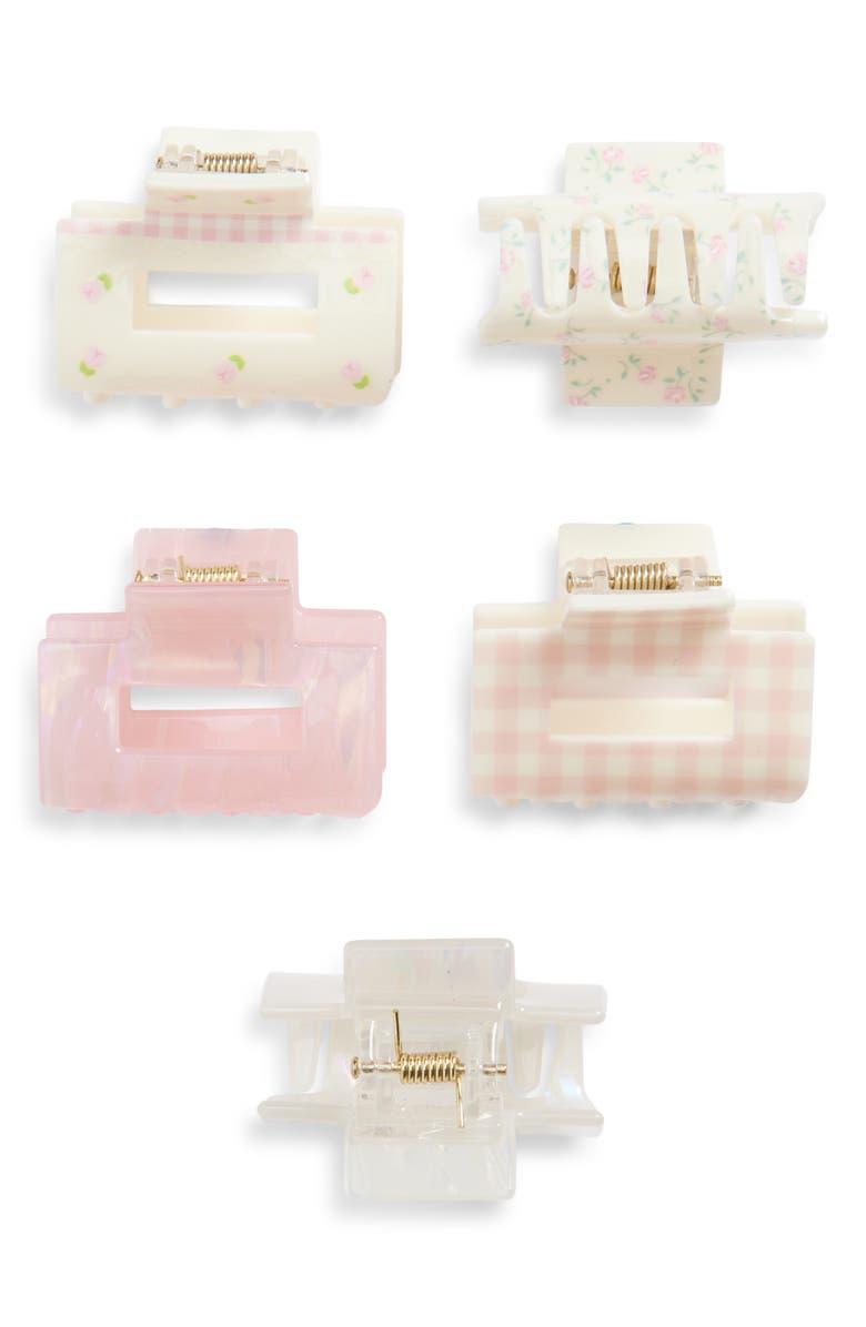 Capelli New York Kids' 5-Pack Claw Clips, Main, color, Pink Combo