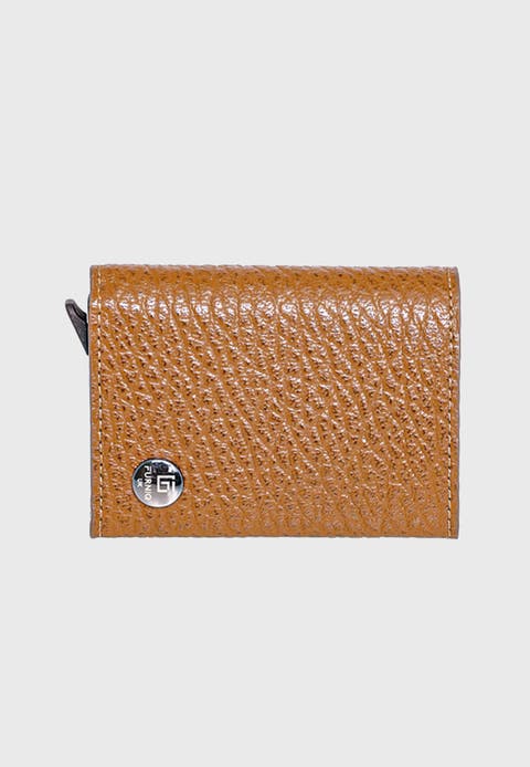 Genuine Leather Venous Pattern Trifold Card Holder