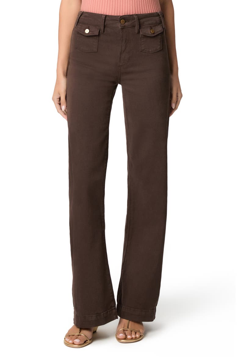 Leenah Patch Pocket Wide Leg Jeans, Main, color, RICH CHOCOLATE