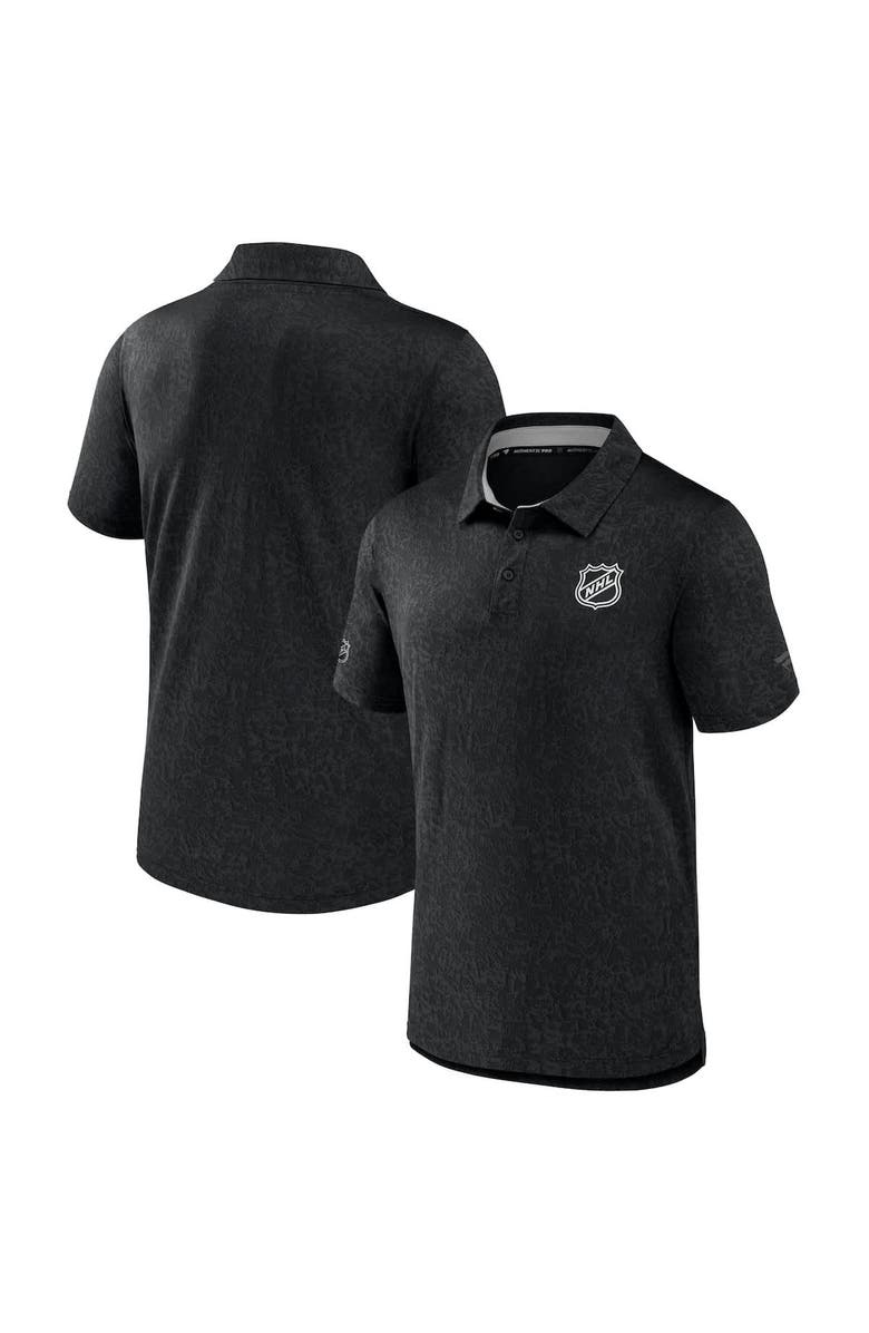 FANATICS Men's Fanatics  Black NHL-Logo Authentic Pro Jacquard Polo, Main, color, Black