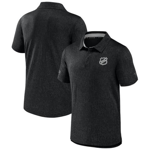 Men's Fanatics  Black NHL-Logo Authentic Pro Jacquard Polo