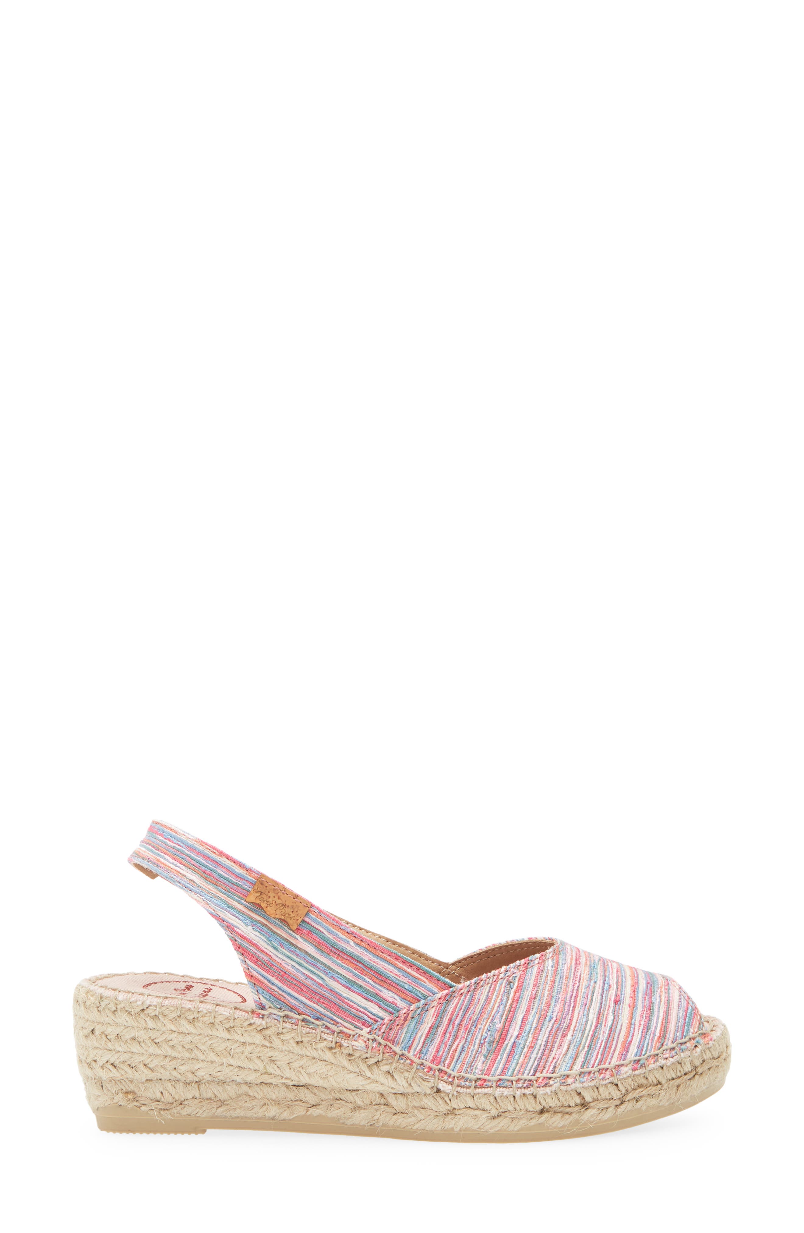 Toni Pons Beri Slingback Espadrille Peep Toe Platform Wedge Sandal, Alternate, color, Pink