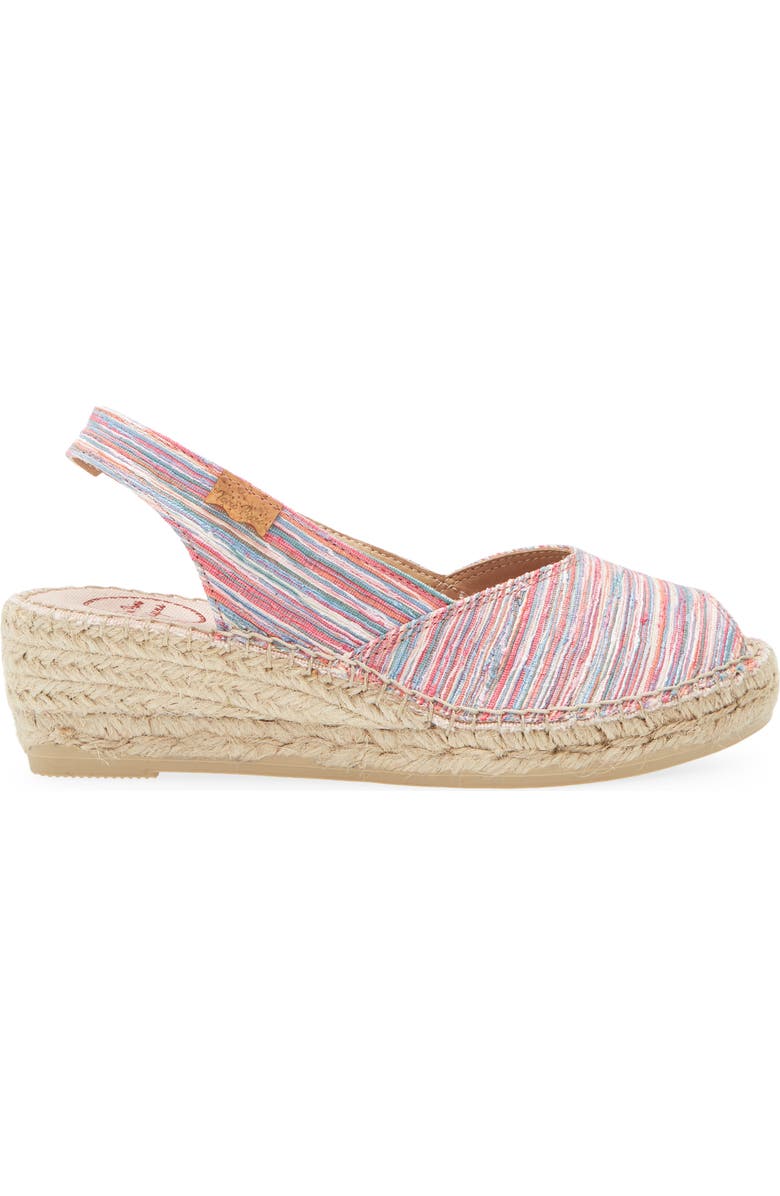 Toni Pons Beri Slingback Espadrille Peep Toe Platform Wedge Sandal, Alternate, color, Pink