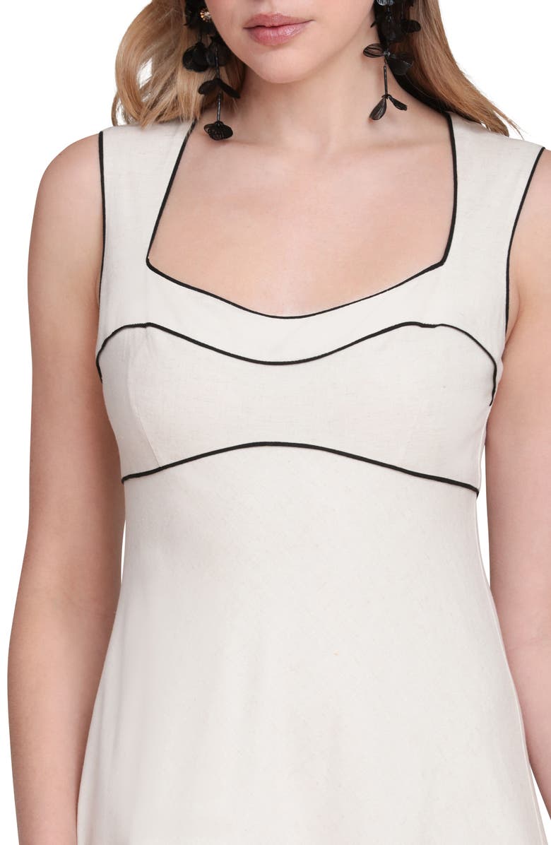 Avec Les Filles Contrast Pipe Midi Dress, Alternate, color, Cream