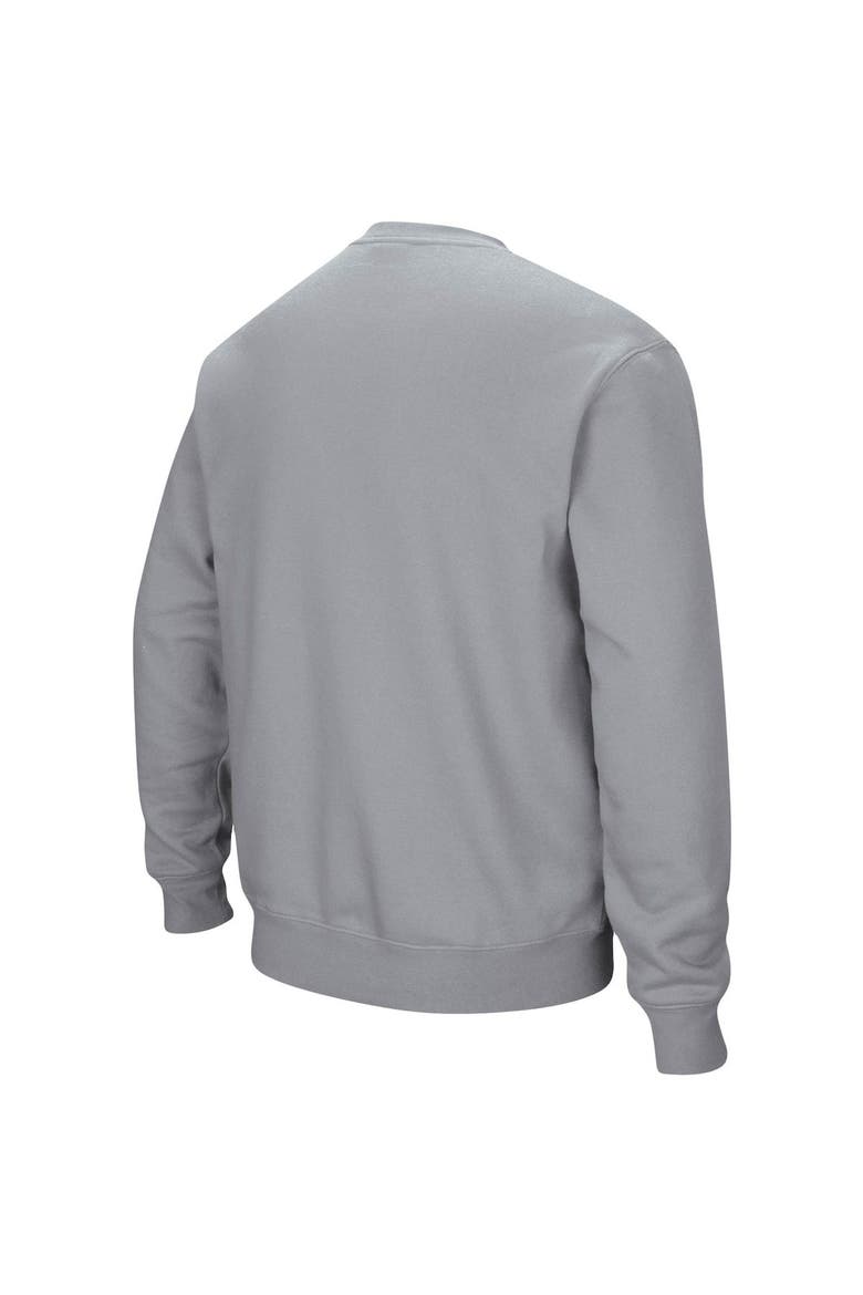 Men's Colosseum Heathered Gray Miami University RedHawks Arch & Logo Tackle Twill Pullover Sweatshirt, Alternate, color, Heather Gray