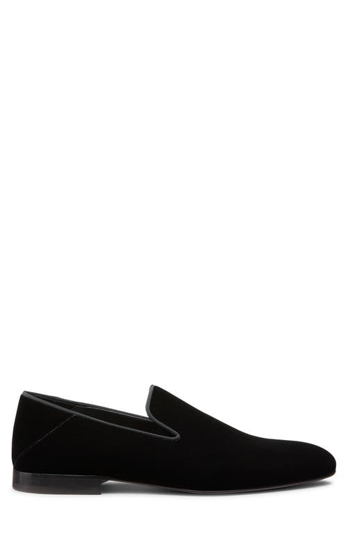 Stuart Weitzman Buzz Venetian Loafer In Black Velvet