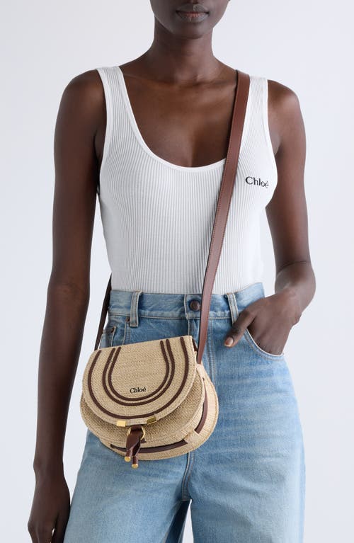 Chloé Small Marcie Woven Crossbody Bag In Hot Sand