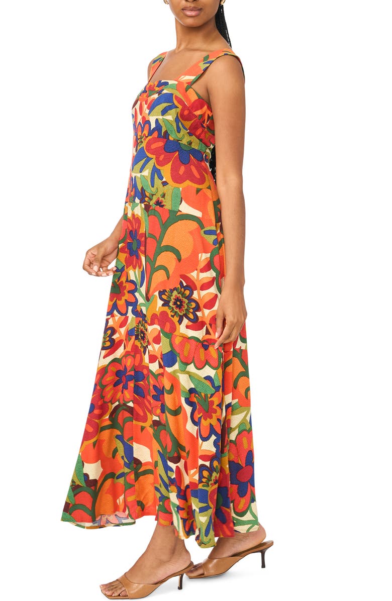 Halogen<sup>®</sup> Floral Challis Tiered Maxi Dress, Alternate, color, Hibiscus Red