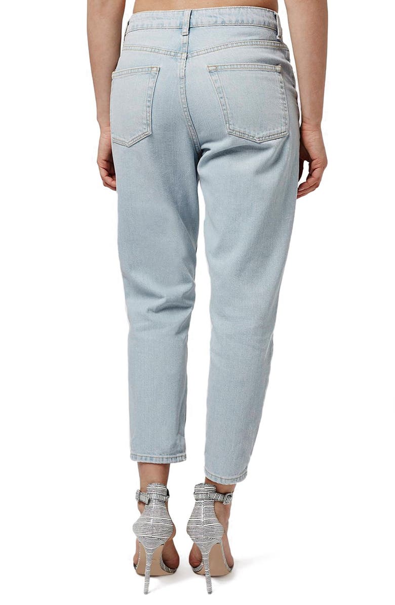 Topshop High Rise Sun Bleach Ankle Jeans, Alternate, color,
