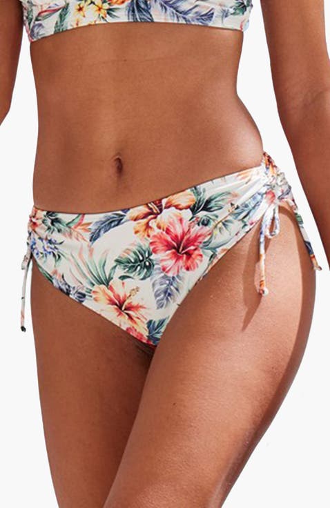 Tropical Print Mid Rise Bikini Bottom