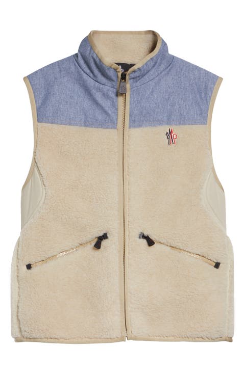 High Pile Fleece & Chambray Vest