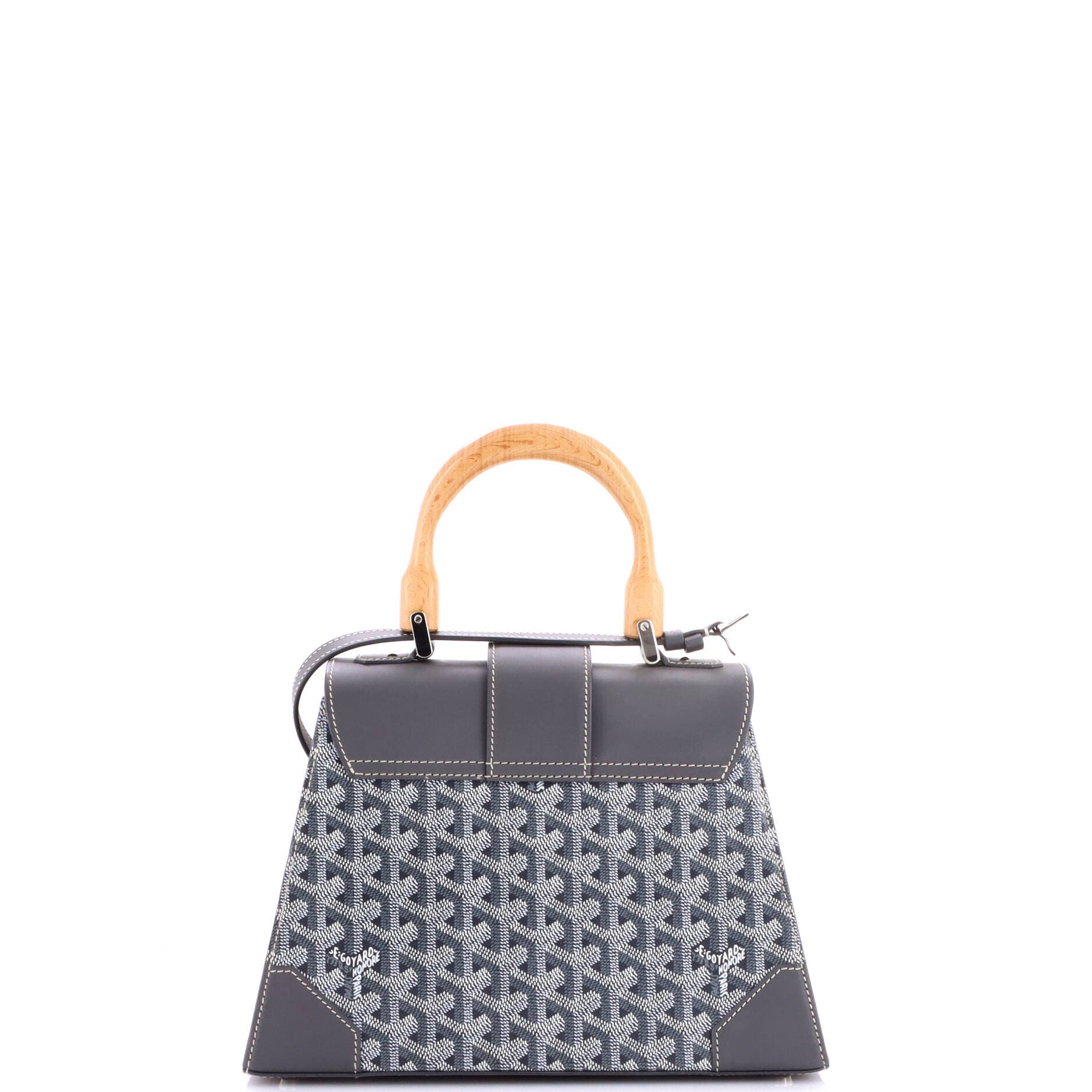 Saigon Top Handle Bag Coated Canvas with Leather PM, Alternate, color, Grey