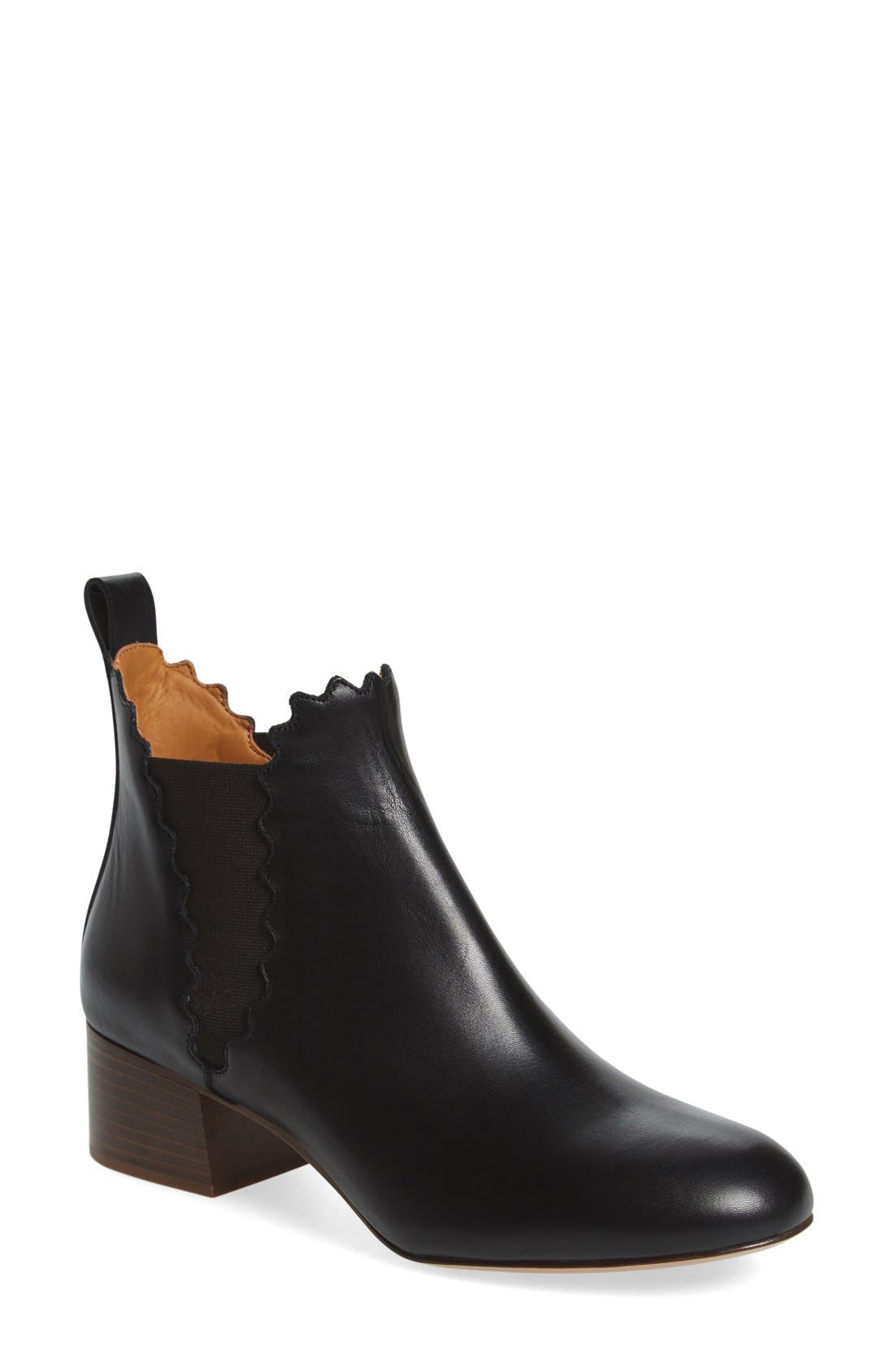 Chloé Scallop Chelsea Boot, Main, color, 