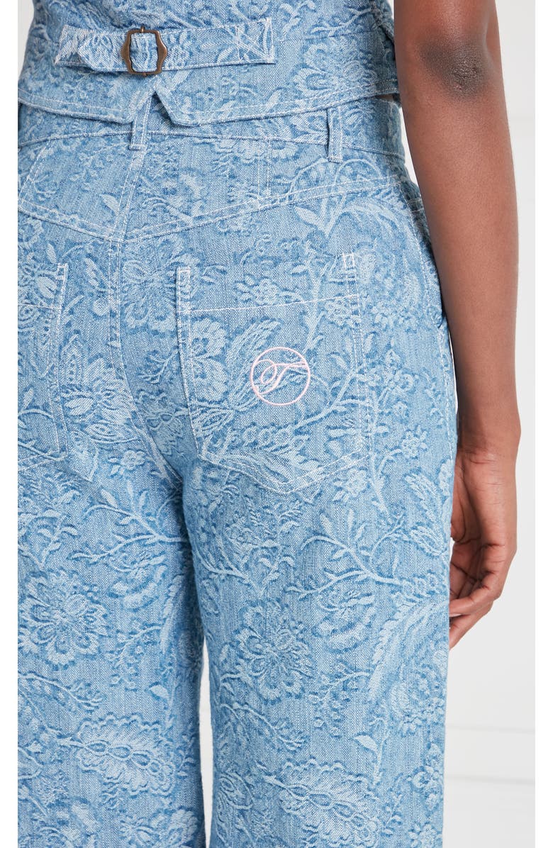 Temperley London Francis Denim Wide Leg Jeans, Alternate, color, Washed Blue