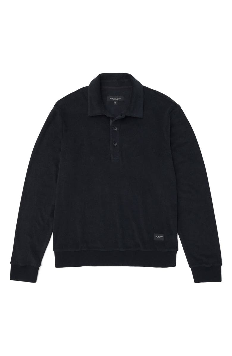 rag & bone Long Sleeve Terry Cloth Polo, Alternate, color, 