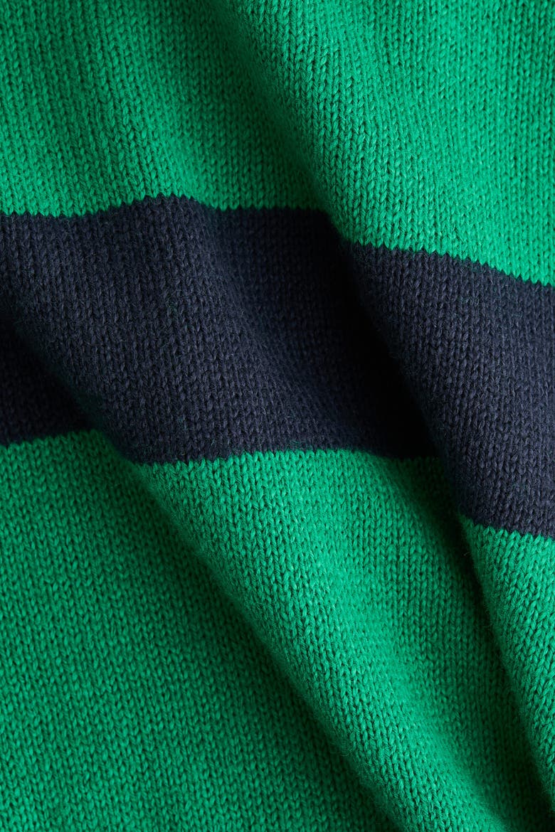 Fine-Knit Polo Shirt, Alternate, color, Green/navy blue striped