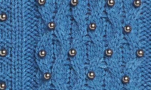 Matty M . Stud Cable Stitch Sweater In Blue