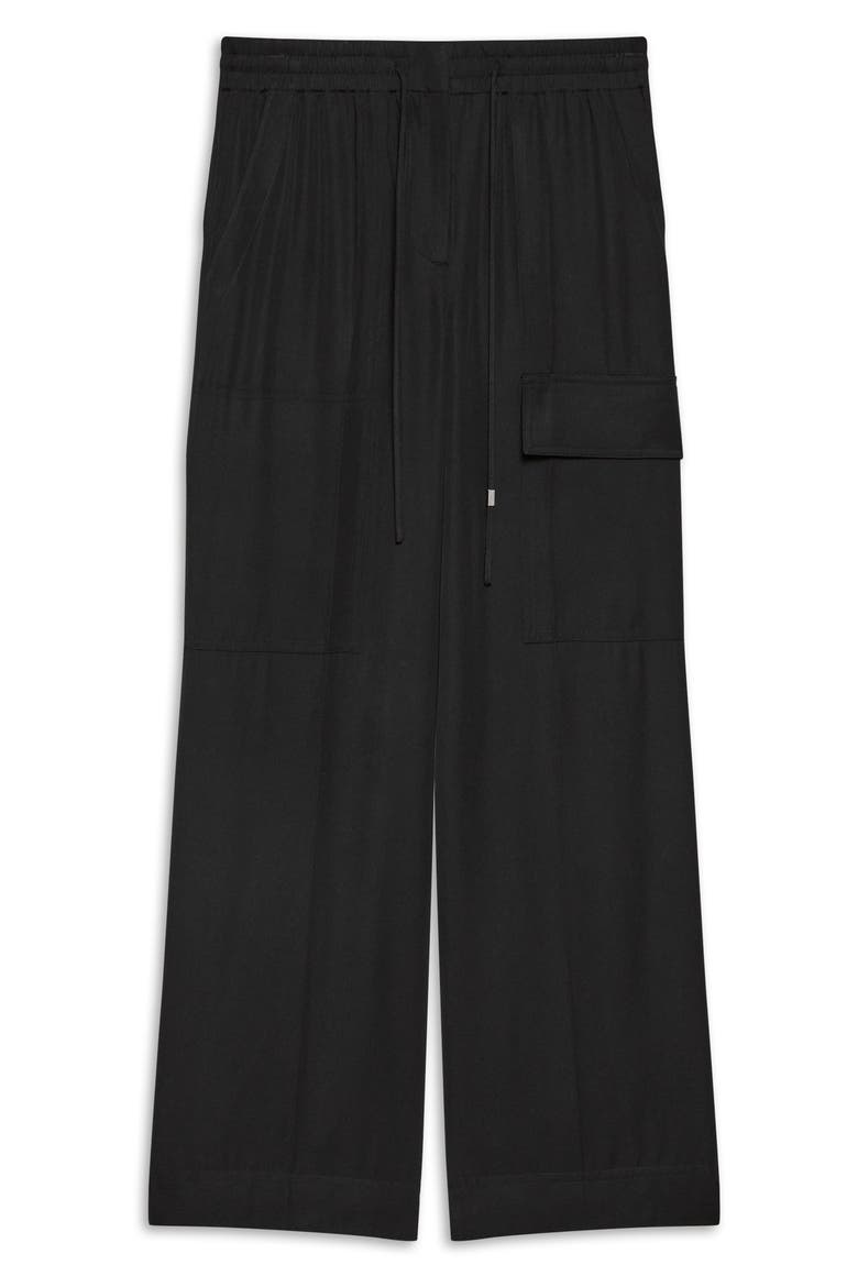 Woven Cargo Pants, Alternate, color, BLACK
