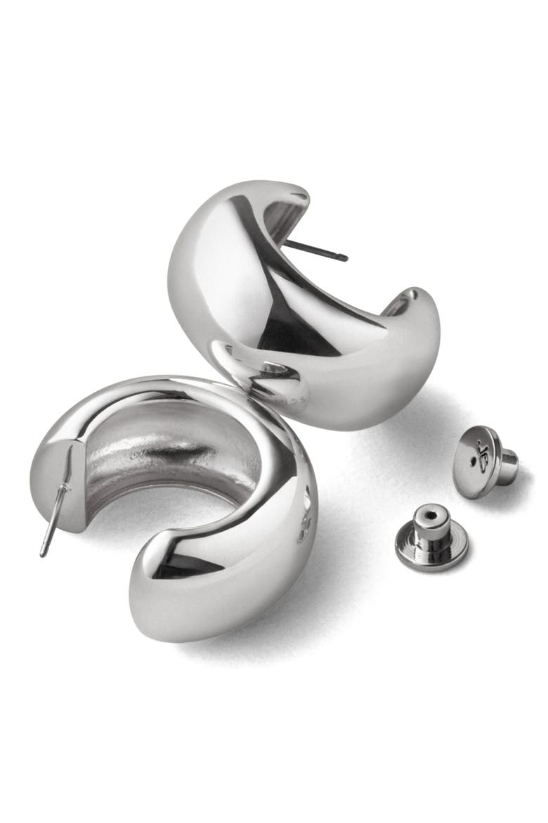 Gia Hoop Earrings, Alternate, color, HIGH POLISH SILVER