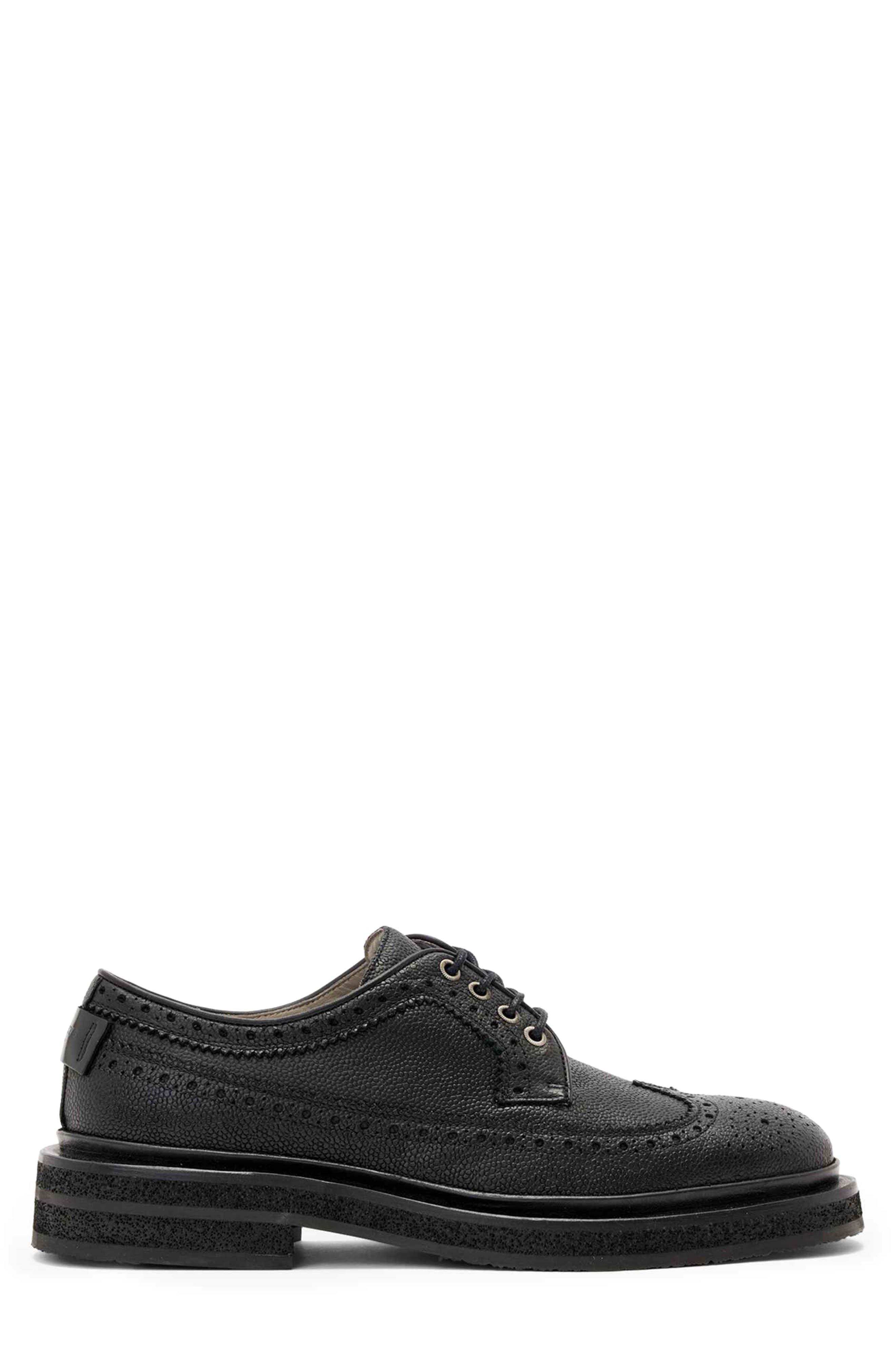 AllSaints Escher Broque Derby, Alternate, color, Black Grain