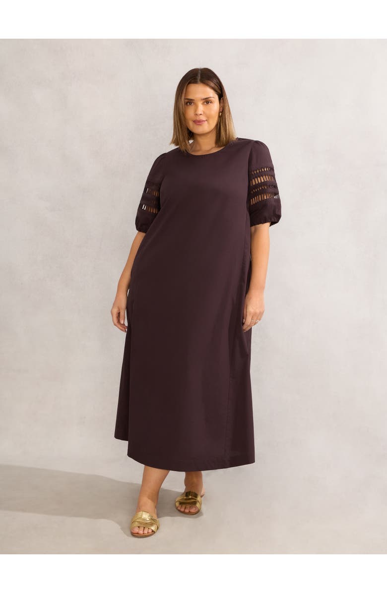 Live Unlimited Puff Sleeve Midaxi Dress, Main, color, Chocolate