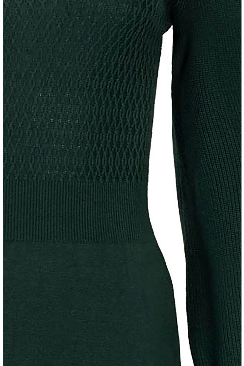 Organic Mock Neck Bodice Stitch Sweater Dress, Alternate, color, Deep Green