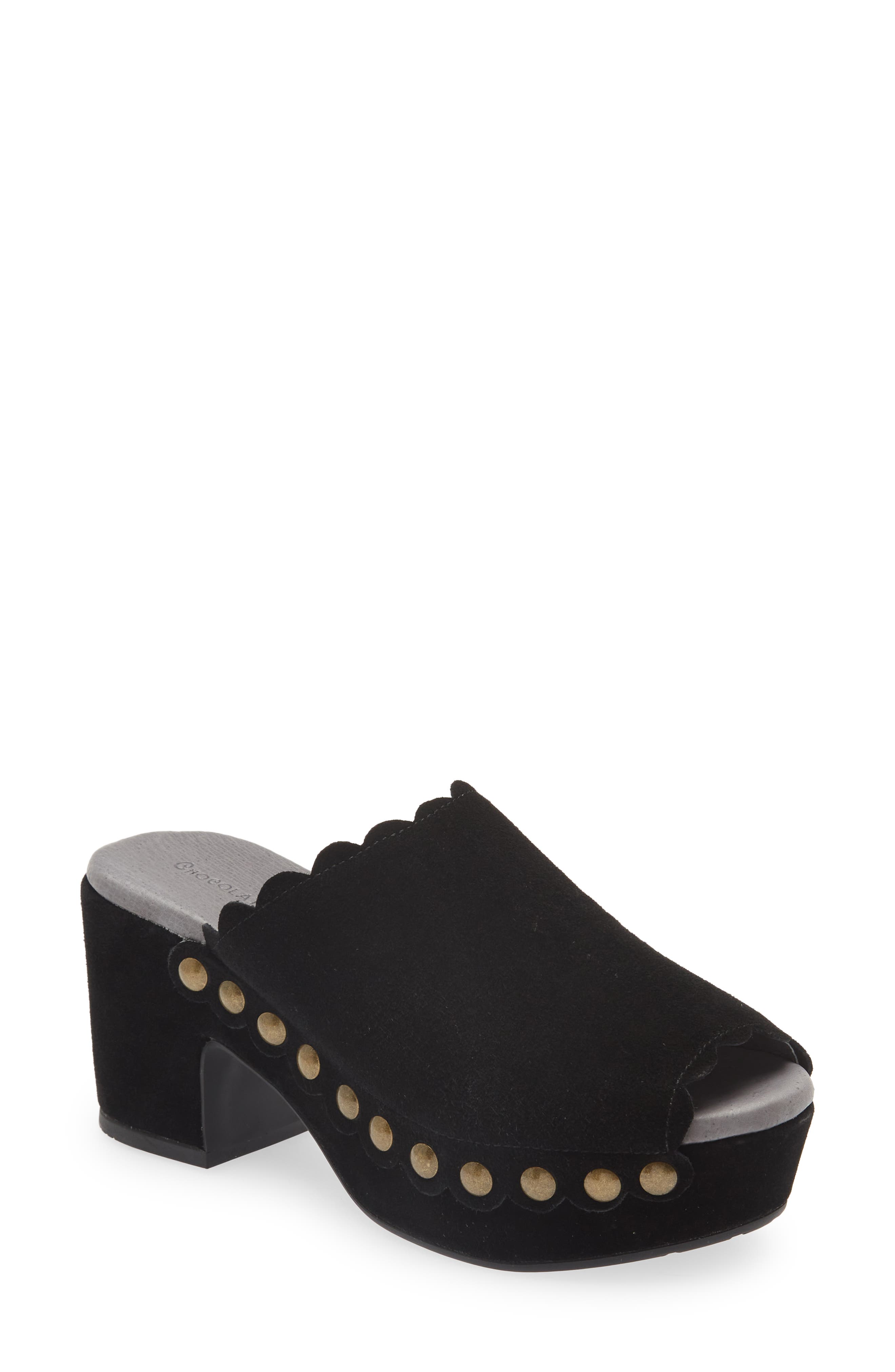 Chocolat Blu Genessis Platform Clog, Main, color, Black Suede