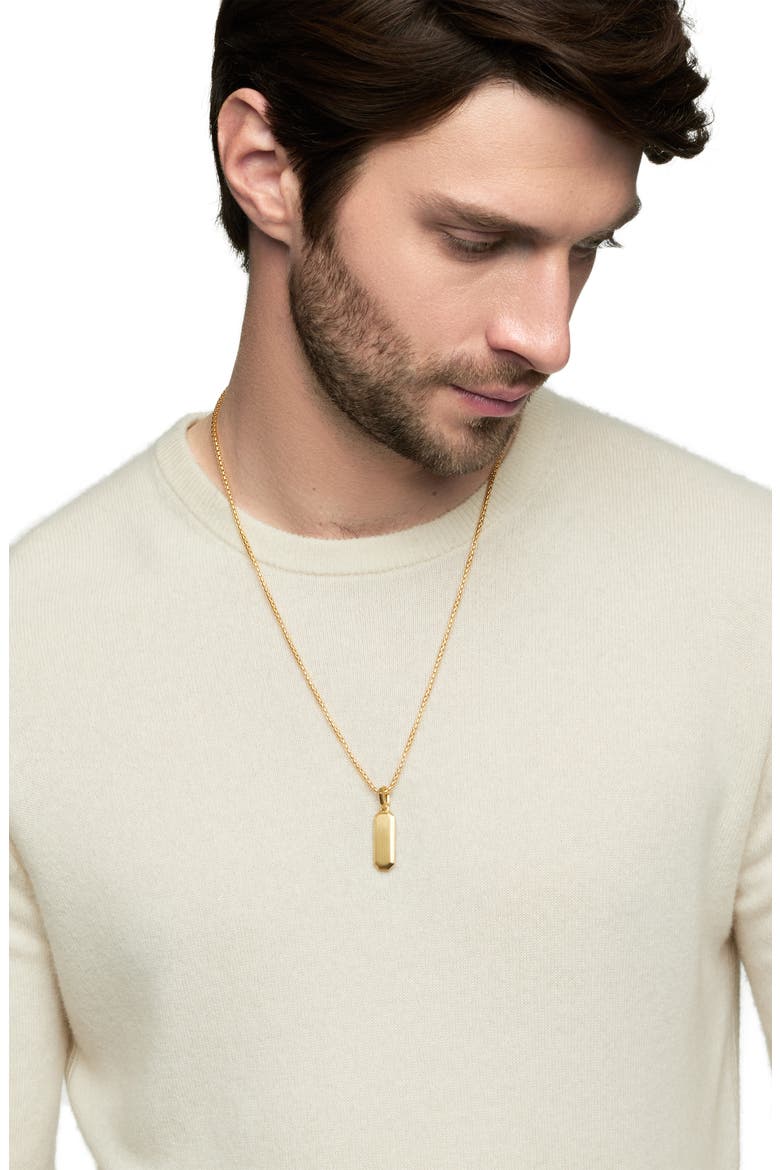 Men's Streamline Dog Tag Pendant, Alternate, color, 18K YELLOW GOLD
